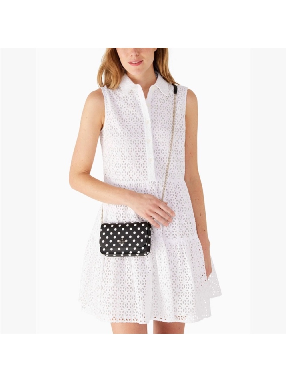 KATE SPADE Cheers
Crossbody Bag!Black & White PolkaDot Leather Purse w/GIFTBox!